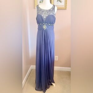 Cachet Strapless Blue Gown